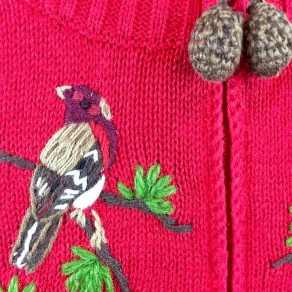 Vintage Bird Sweater Zip Front Size Large - Picture 9 of 10